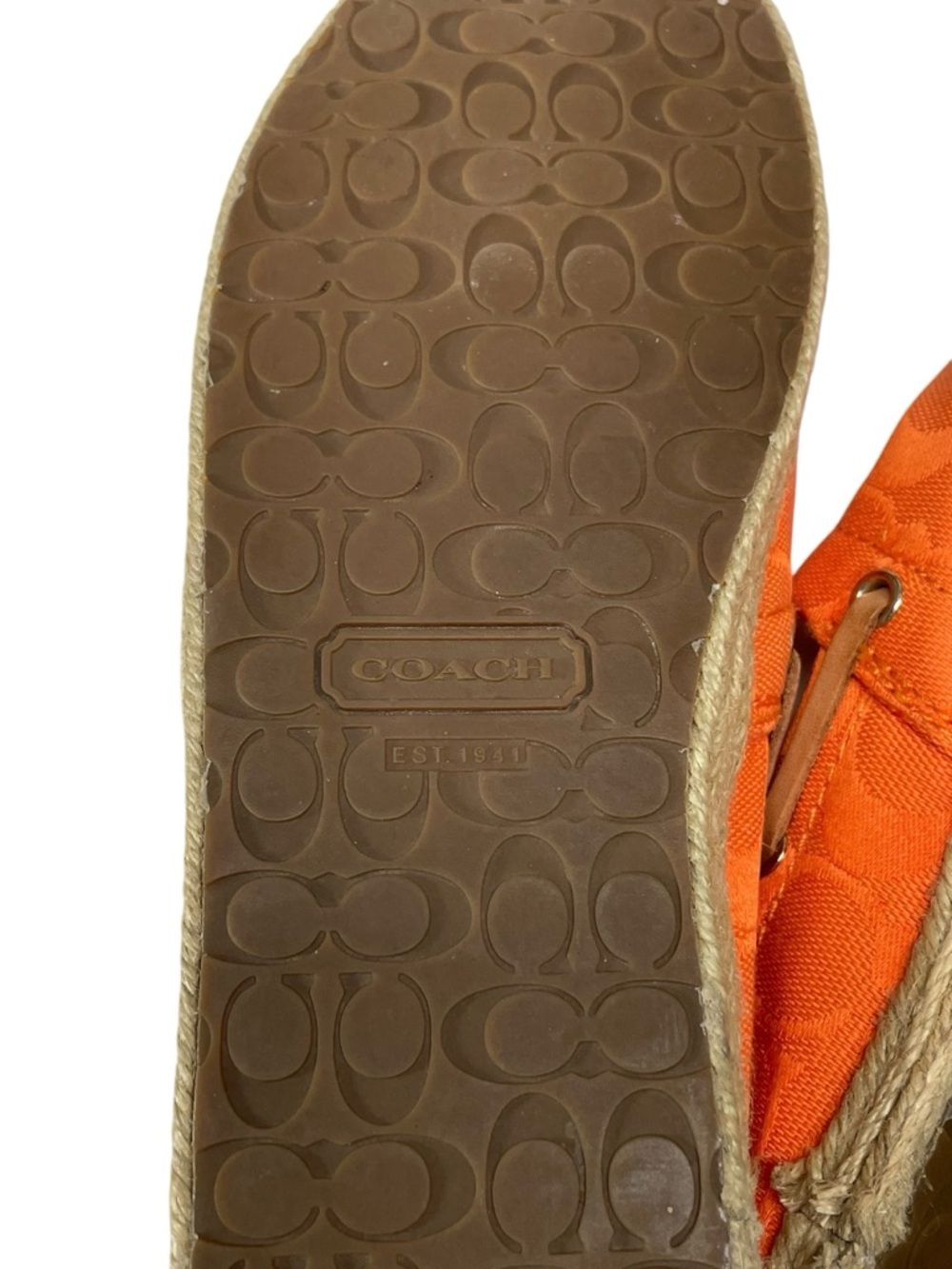Coach Mellow Espadrille Orange Slip-On Shoes in size 8M - Picture 9 of 10